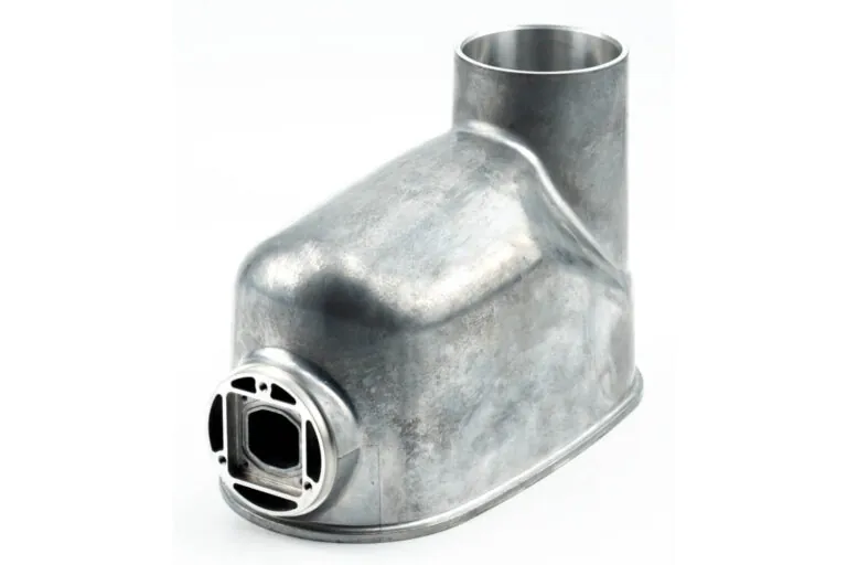 Large-scale ADC-12 aluminum die cast housing for medical imaging equipment, featuring high structural integrity and clean geometric profiles.